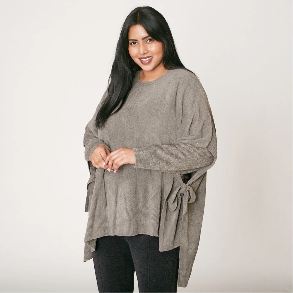 New barefoot dreams Cozy Chic Ultra Lite Hi Low Poncho With Side Tie